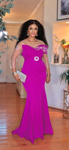 COUTURE FLOOR LENGTH MAXI DRESS(PINK)