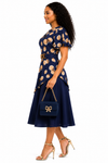 Navy Gold Dot Majesty Dress
