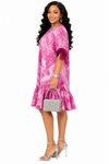 Chic Impression Ruffle Midi Dress(Pink)