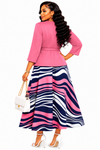 Blush Elegance Swirl Flare Dress Set