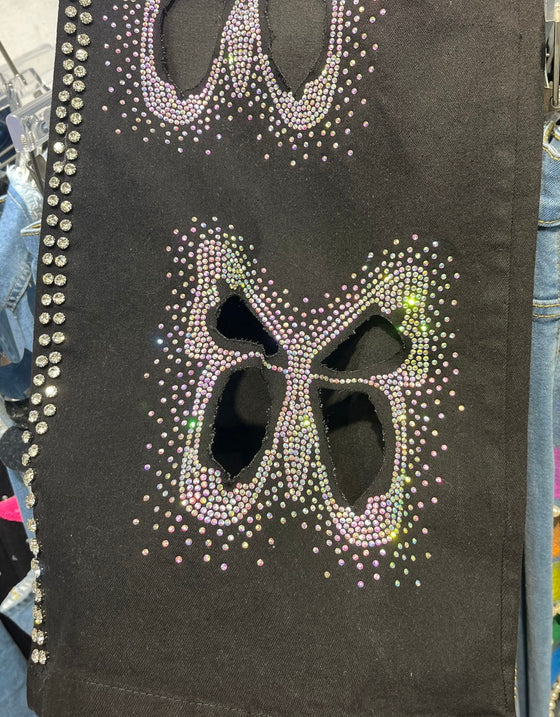 Glam Flutter Butterfly Cutout Denim(Bottom)