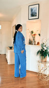 Power X Rhinestone Denim Set(LT Blue)