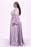 Lilac Royal Couture 4-Piece High-Low Jacket Bustier satin Skirt Set
