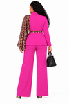 THE WILD ELEGANCE LEOPARD PANT SUIT SET(PINK)