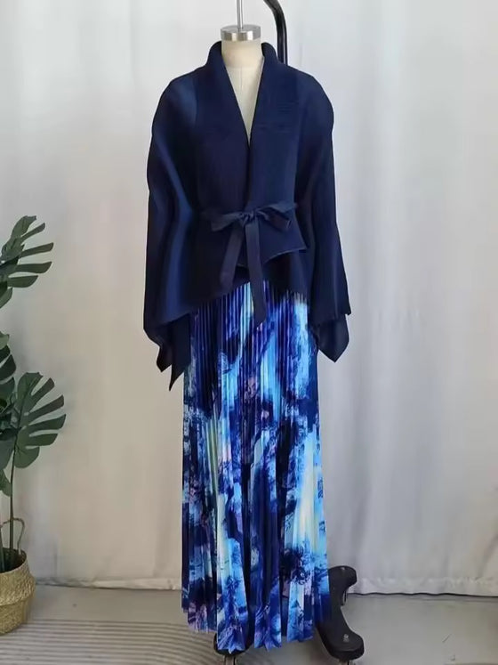 multiple colors MIYAKI skirt set
