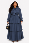 Serenity Layers Maxi Dress(Navy)