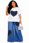 Midnight Drip Crystal Stretch Denim Set