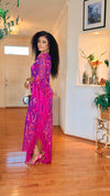 COUTURE HAND BEADED MAXI DRESS(PINK/ORANGE)