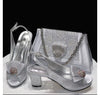 Crystal Italian shoe style   Silver Shoe & Bag Set