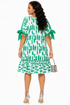 Chic Impression Ruffle Midi Dress(Green)