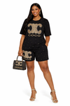 Coco Luxe Crystal Short Set(Black)