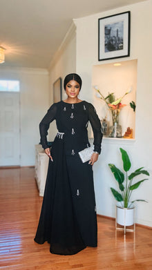  Black Crystal Embellished Maxi Dress ✨🖤