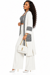 PREORDER 24- WHITE 3-PIECE  KNIT PANT SET