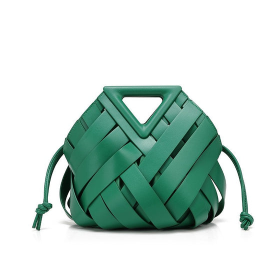 Woven Geometric Handle Bag