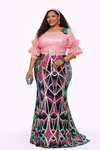 Galaxy Sparkle Prestige Maxi Dress(Pink)
