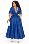 THE DENIM GRACE CORSET MAXI DRESS