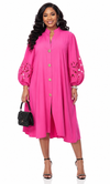 Lace Sleeve Grace Midi Dress(Pink)