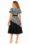 Midnight Zebra Grace Dress(Black/white)