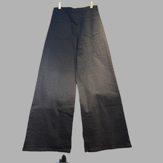 Crystal/ Rhinestone Wide-Leg Denim(Bottom)