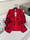 Red abstract blazer