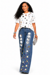 2-piece Luxe Mirror Disc Denim Set