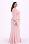 Blush Elegance Embellished Maxi Gown – Pink
