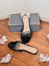 CHRISTBELLA OMBRÉ RHINESTONE SLIPPERS(SILVER-BLACK)