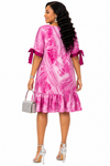 Chic Impression Ruffle Midi Dress(Pink)