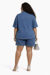 Starlight Luxe Denim Short Set(Medium wash)