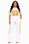 Royal Heritage Luxe Pant Set(white)