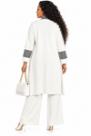 PREORDER 24- WHITE 3-PIECE  KNIT PANT SET