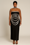 Midnight Chains” Strapless Bandage Dress(PREORDER)