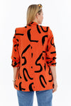Orange abstract blazer