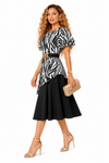 Midnight Zebra Grace Dress(Black/white)