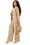 PREORDER 19 BEIGE 3-PIECE  KNIT PANT SET