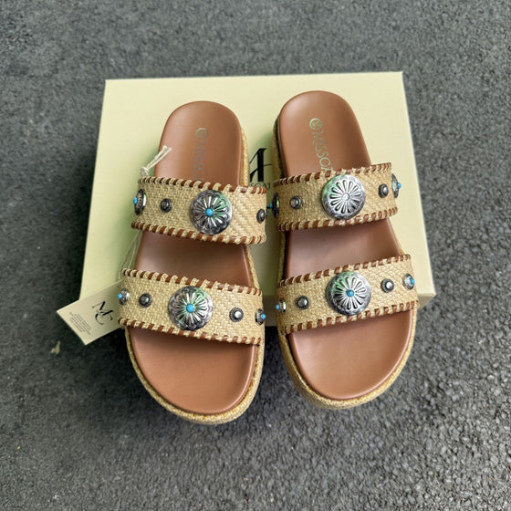 Boho Luxe Raffia Platform Sandals(BEIGE)