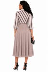 Executive Elegance Bow Midi Dress(gray)