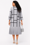 Madison Pleated Bow Midi Dress(Gray)