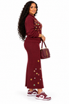 PREORDER 14 – WINE KNIT SKIRT SET