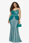 Empress Glow Peplum Mermaid Dress(Green)