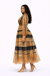 Velora Lace Illusion Luxe Skirt Set(Mustard)