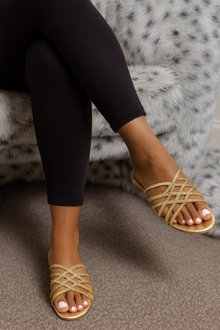  CHRISTBELLA OMBRÉ RHINESTONE SLIPPERS(SILVER-GOLD)