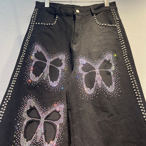 Glam Flutter Butterfly Cutout Denim(Bottom)