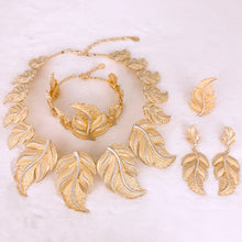  24K Regal Leaf Cascade jewelry Set