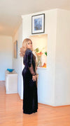 Majesty Rhinestone Velvet Gown(BLACK)