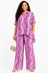 Pink/Fuchsia High-Low Palazzo Set