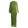 Sculpted Drape Luxe Maxi Dress(Lemon)