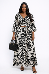 Royal Grace Wrap Maxi Skirt Set(White/Black)