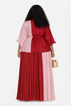 Two-Tone Rose MIYAKI Pleated Skirt Set(PREORDER)