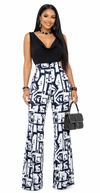 Midnight Luxe Geometry palazzo Pants